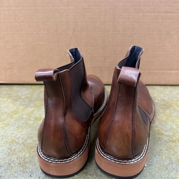 Men's Brown Leather Chelsea Boots - Picture 4 of 6